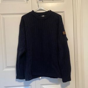 Men’s The North Face Navy Blue Wool Sweater Size Large
